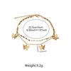 Stainless Steel Hollow Butterfly Pendant Anklet for Women Simple Gold Insect Double-Layer Foot Chain Beach Jewelry
