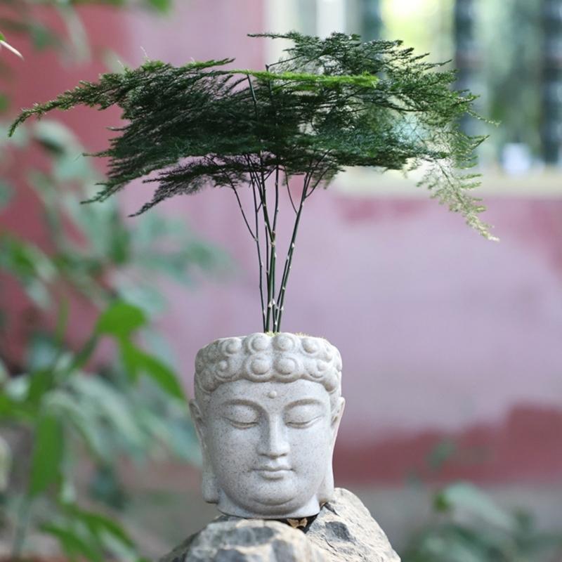 Durability Light weight Resins Buddhas Statue Flower Pot Ideal For Home Office Balcony Plant Decorations