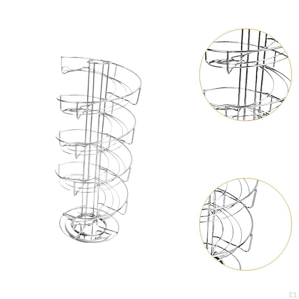 Metal Egg Stand Dispenser Spiral Holder Rotatable Decoration Large Capacity Storage Rack
