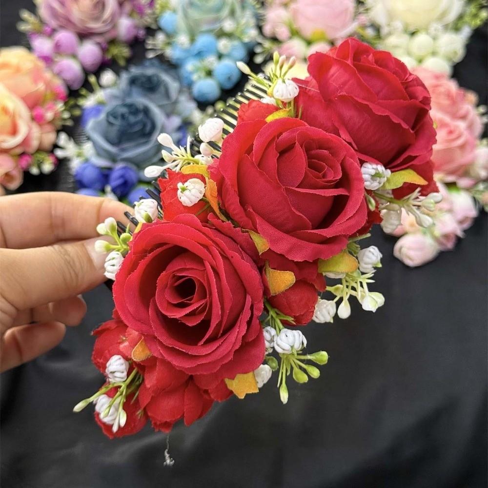 Thai Style Flowers Hairpin Sweet Chignon Hair Clips Hair Accessories Rose Hair Comb  Daily