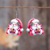 Christmas Cartoon Santa Claus and Milk Tea Pink Acrylic Earrings