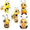 Cute Little Bee Cartoon Insect Car Stickers Waterproof Vinyl Decals Auto Body Window Decor Motorcycle Helmet Stickers M461