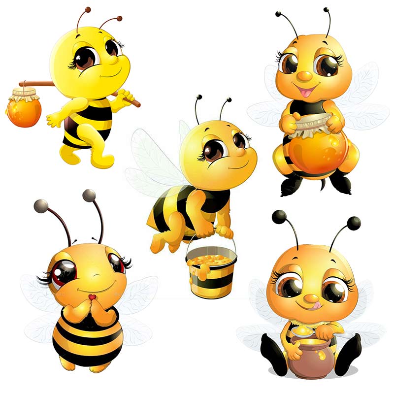 Cute Little Bee Cartoon Insect Car Stickers Waterproof Vinyl Decals Auto Body Window Decor Motorcycle Helmet Stickers M461