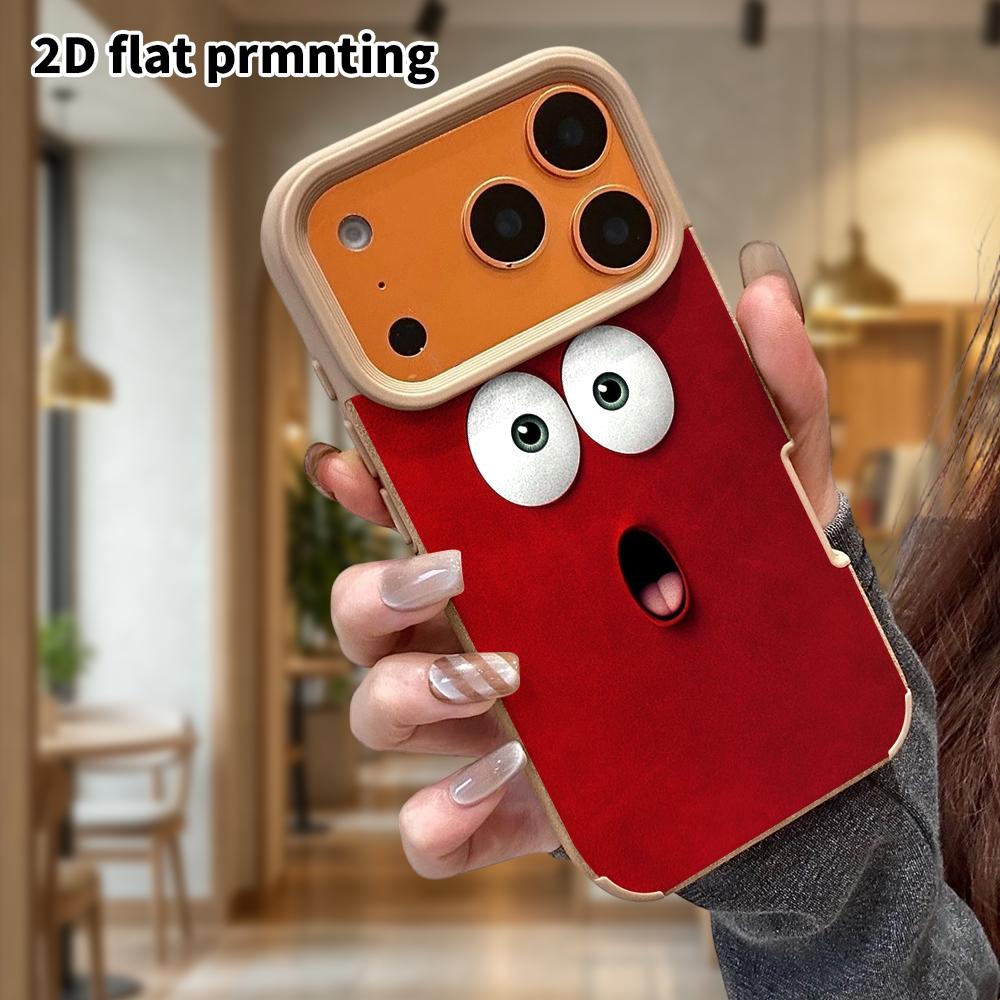 Phone Case: Lambskin 2D Flat Samsung Galaxy A34 A35 M05 M06 S20 S22 S21 FE Plus 5G Protective Case, Surprised Face, Christmas and Halloween Gift