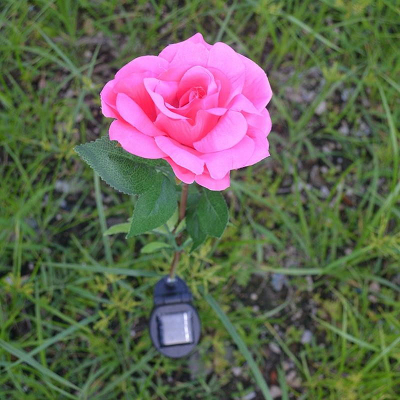 

Solar Power Garden Light Waterproof Pink Rose Flower LED Lamp White Light Decorative Plant Lamp Pink#0