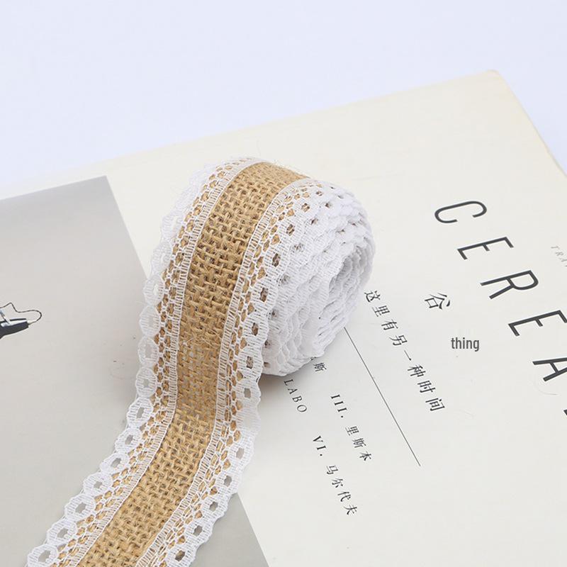 Colored Lace Burlap Roll for DIY Crafts, Handmade Packaging, and Vase Decoration.