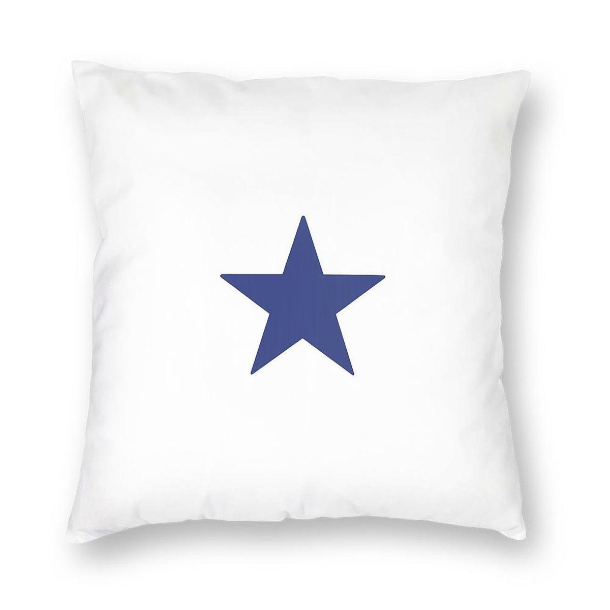 Blue Pentagram Star Square Pillowcase Polyester Linen Velvet Pattern Zip Decorative Pillow Case Bed Cushion Cover 18 Peach skin 18*18(CM)-1Pcs