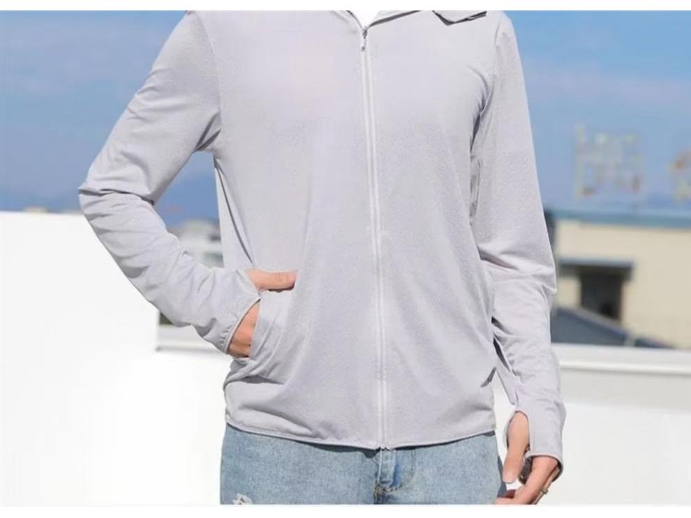 Unisex Outdoor Eisseide Sonnenschutzjacke – Leicht, Atmungsaktiv und Kühl für Sommeraktivitäten