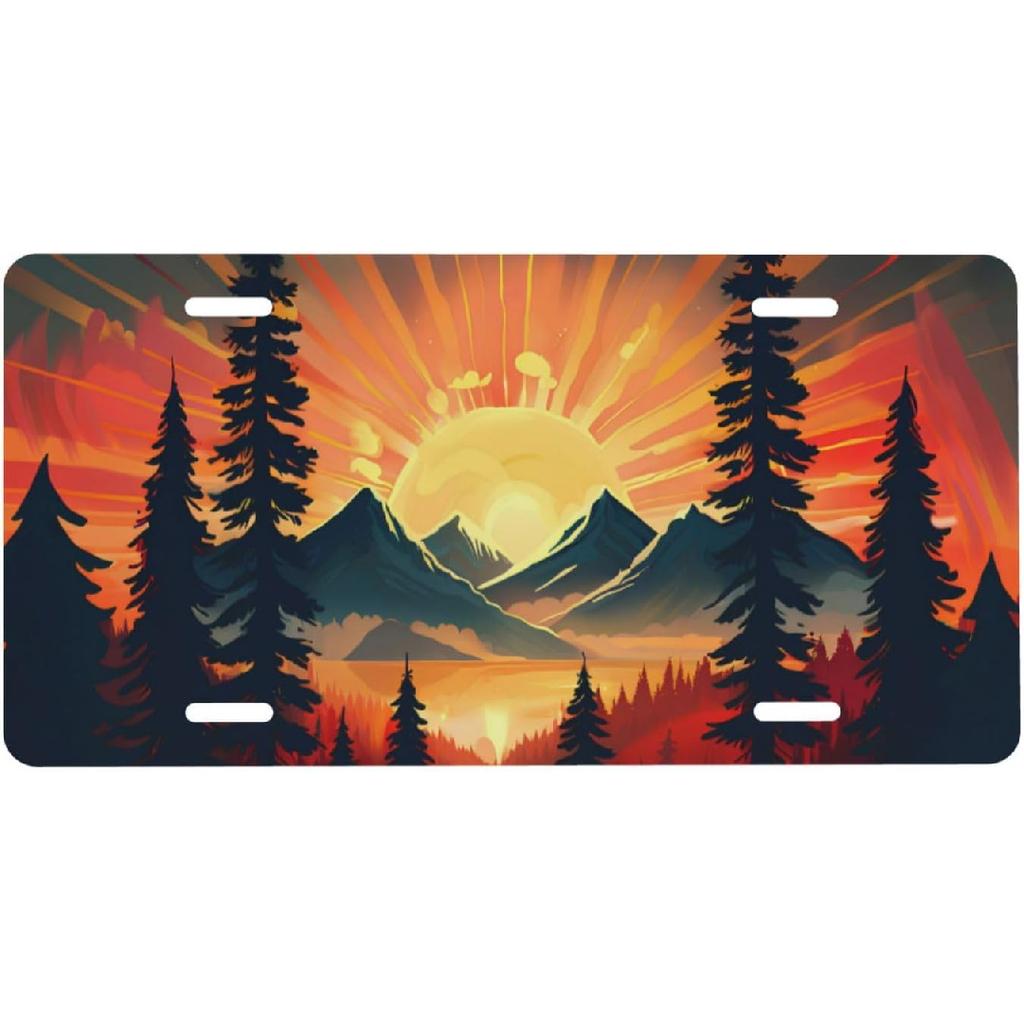 Wildflower Flower Art Front License Plate for Women Car Vanity Plates Decorative Aluminum Metal Cute Novelty License Plate Cover for Men 6x12 Inch (4