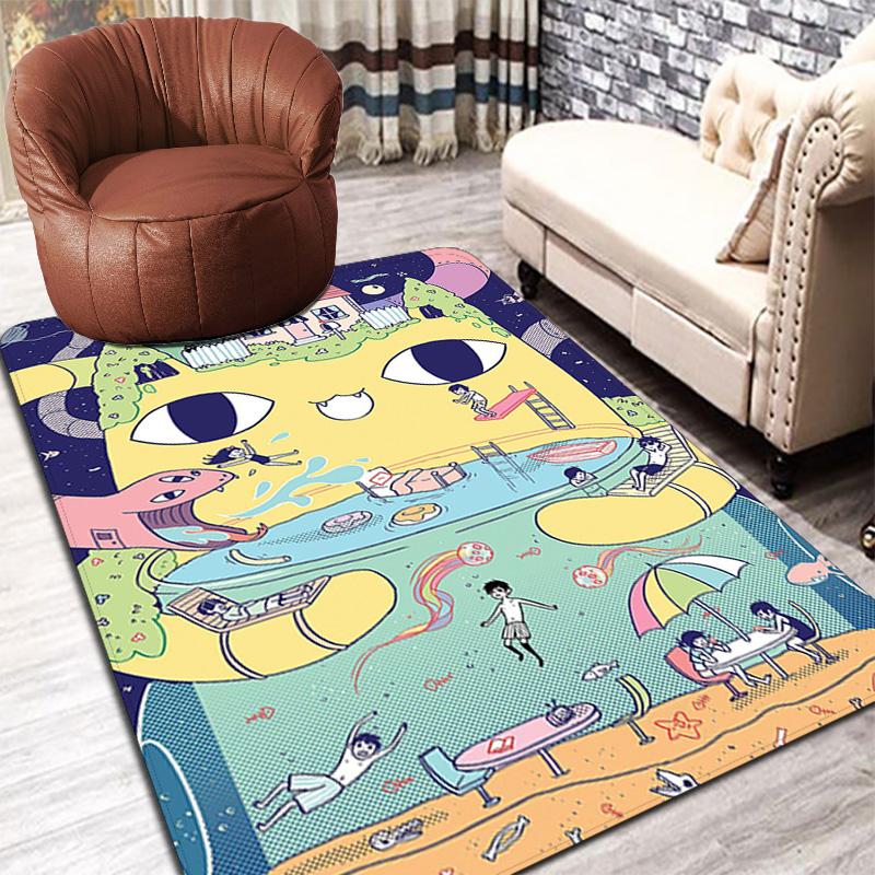 OMORI Theme Rug Floor Mat for Living Room or Bedroom Soft and Comfortable Carpet a Gift for Birthday and Holiday.