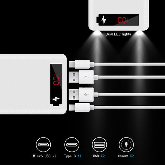 Scocca Power Bank L5 Staccabile Senza Saldatura Display Digitale LED Custodia Caricabatterie Portatile 5x18650 per Smartphone