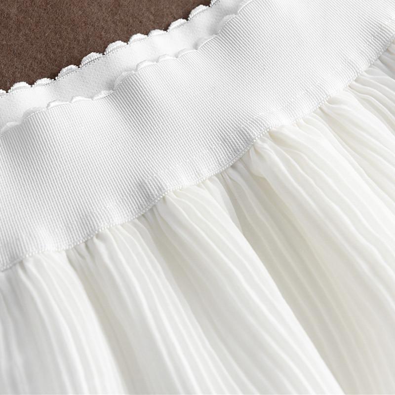 Léto Ženy Elasticita Pas Minisukně Dámská Šifonová sukně Dámské Ležérní Dortové sukně Černá Bílá Dámské Plisované sukně