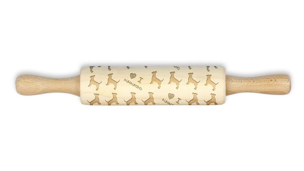 Chihuahua short-haired, Chihuahua smooth – Small rolling pin with a dog, patterned dough roller | Art-Dog