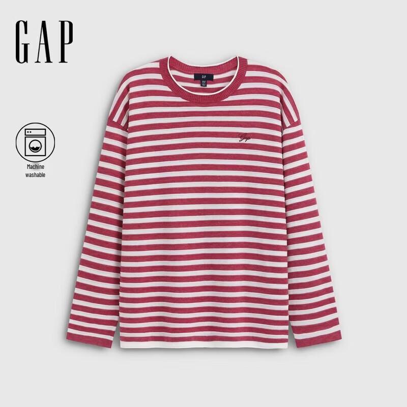 GAP Women s Logo Embroidered Striped Knit Top S