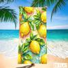 Zitrone & Grünes Blatt Strandtuch Super Saugfähig Schnell Trocknend Mikrofaser Mit Aquarell-Druck Weiche Sandfreie Decke Für Picknick