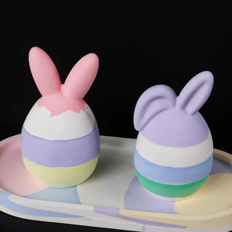 Easter Egg Bunny Candle Silicone Mold 3D Faceless Rabbit Head Aroma Soap Plaster Resin Mould Candle Making Supplies Home Decor