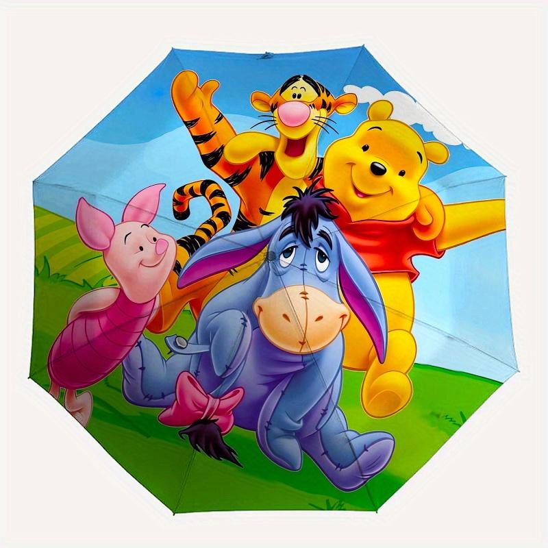 Winnie the Pooh,Tigger Themed Automatic Opening and Closing Folding Umbrella, Reinforced 8 Ribs, Compact Travel Design, Fashionable Folding