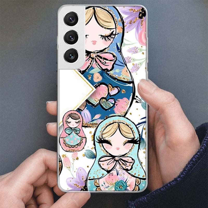 Russian Nesting Doll Cartoon Phone Case For Samsung Galaxy S25 S24 S23 Ultra S22 Plus S21 S20 FE S10 + S25Ultra S24U Soft Cover