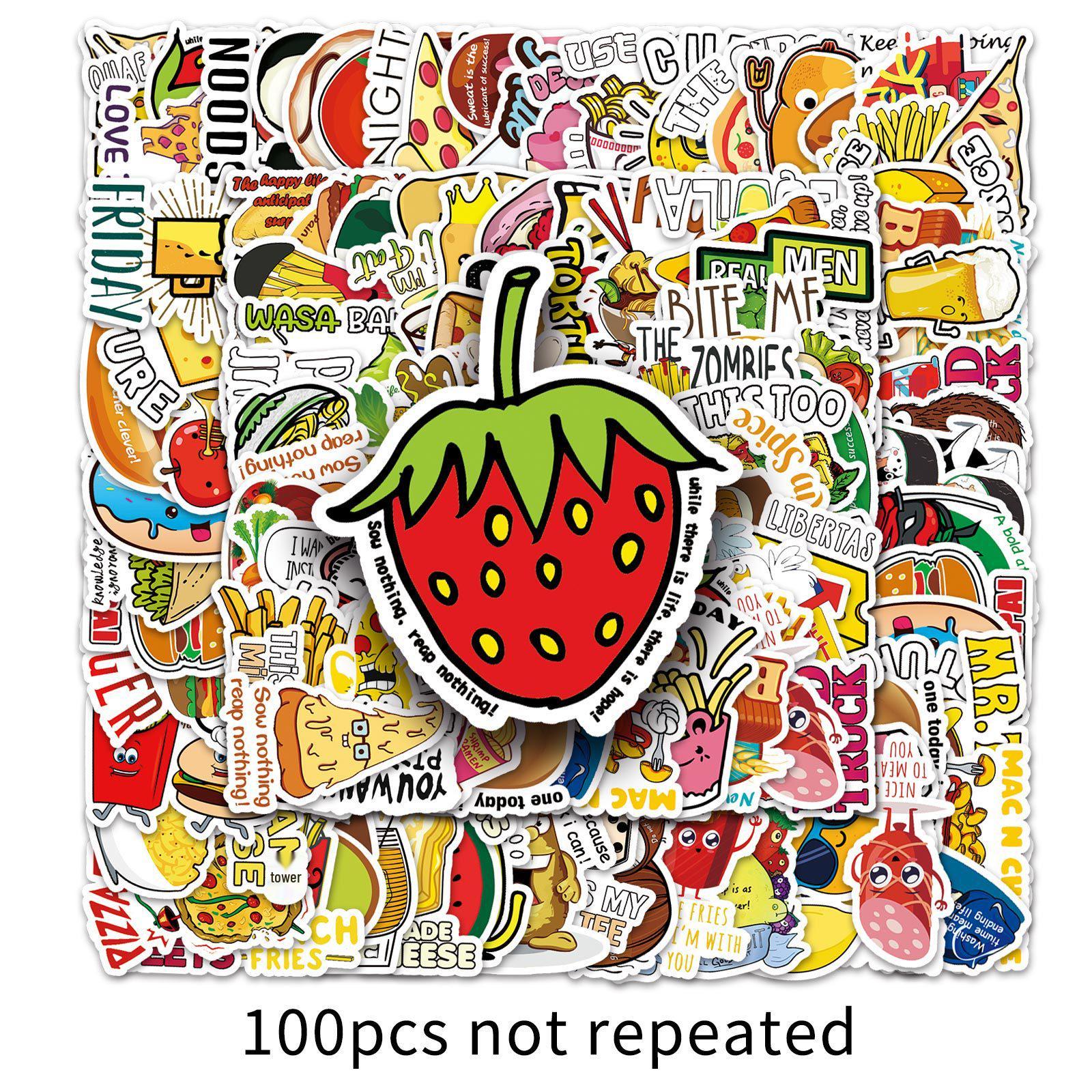 

Cartoon Graffiti Vine Stickers Set - 100 Waterproof Decorative Decals for Suitcase, Laptop, Car, Motorcycle, and Phone