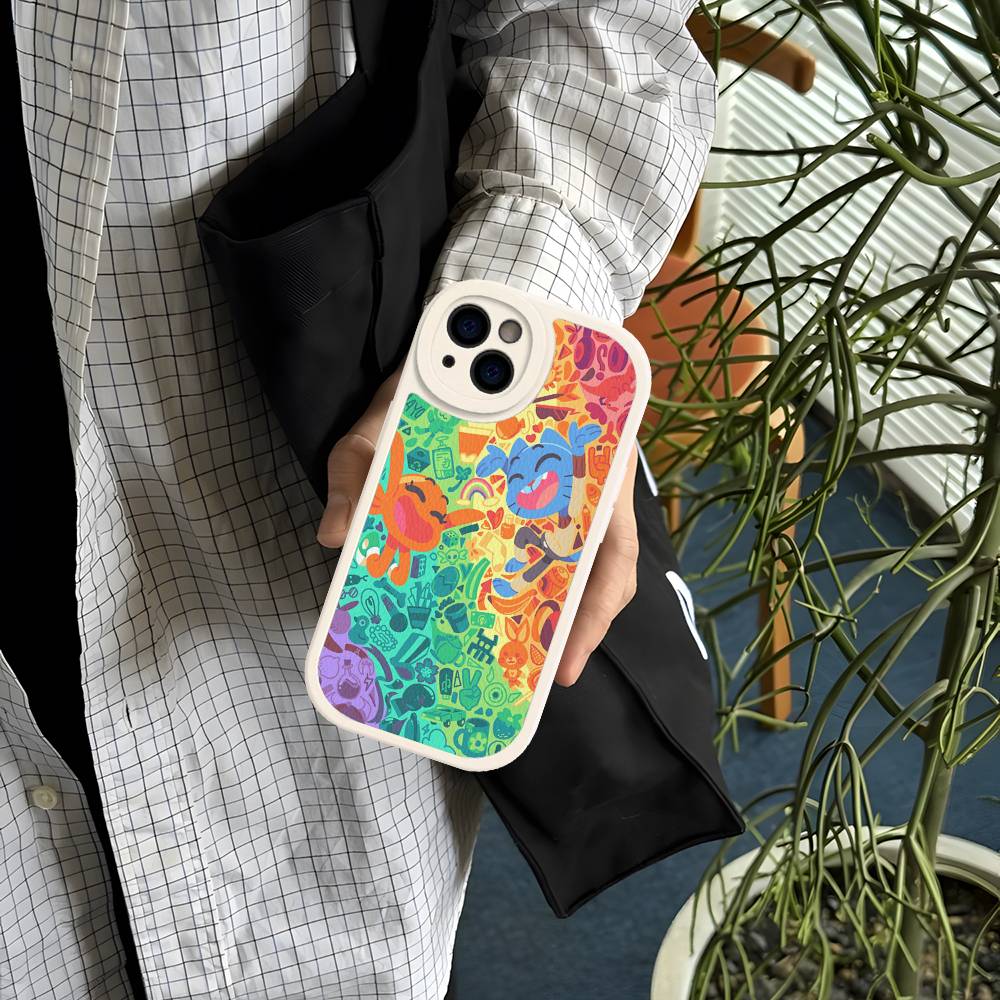 The A-Amazing World Gumball Anime Phone Cover For IPhone 11 12 13 14 15 16 Pro Max Mini Plus Soft Leather Case
