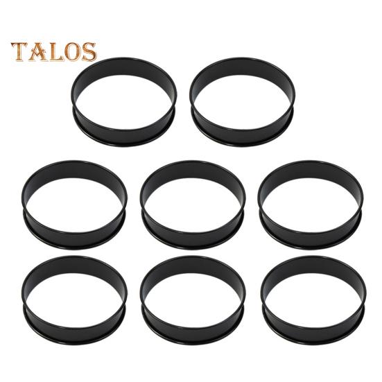8Pcs Nonstick Muffin Rings Stainless Steel Double Rolled Tart Rings Round Pastry Waffle Rings Mold for Home Kitchen Restaurant