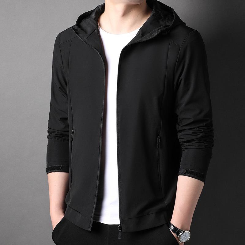 2025 Autumn/Winter Men's Trendy Hooded Jacket: Casual Zipper Top for Middle-Aged Fashion