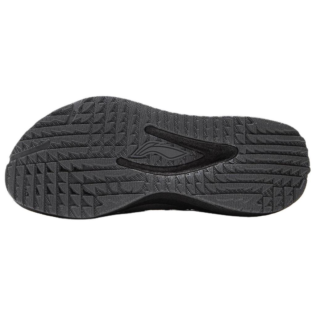Li Ning Cushioning Slip Resistant Abrasion Resistant Breathable Low Top Running Shoes Men's Coal Smoke Gray ARSV095-5