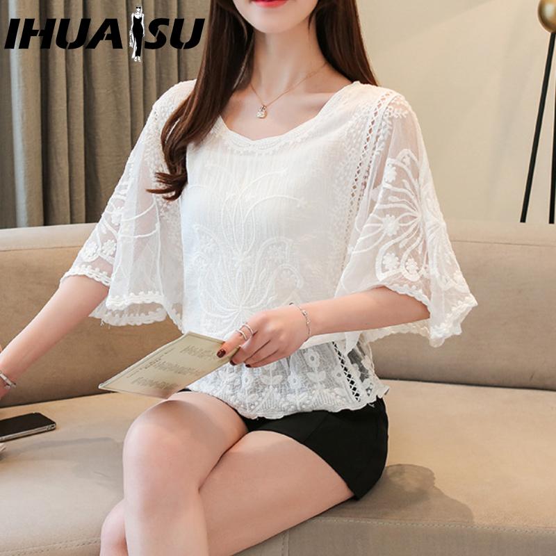 

IHUASU Жіночі модні повсякденні одноколірні блузки та сорочки з V-подібним вирізом із принтом S білий