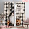 2pcs,2D Plane Printing Light Filtering Curtains A Variety of Halloween Pumpkin2 Polyester Easy Install (without Rod) Home Decor