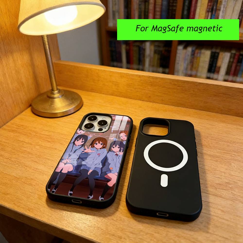 Coque de téléphone Anime K-ON Pour iPhone17,16,15,14,13,12,11 Plus,Pro Magnétique Pour Magsafe Chargement Sans Fil