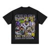 American retro  star print summer men's high quality 100% cotton round neck T-shirt casual sports street men's clothing