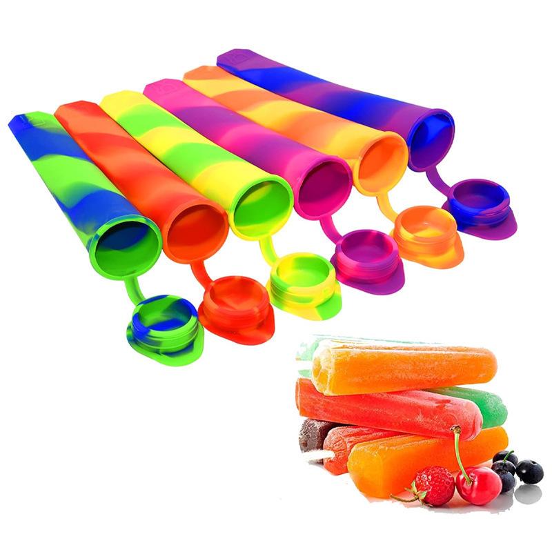 Silicone Ice Cream Cone Popsicle Mold with Lid - Baby Food & DIY Dessert Container