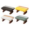 Padded Footstool, Small Low Ottoman with Wooden Legs, Rectangle Step Stool for Doorway