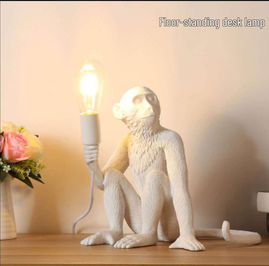 Industrial Style Monkey Lamp: Creative Hemp Rope Pendant for Restaurant, Kids' Room, or Store Display