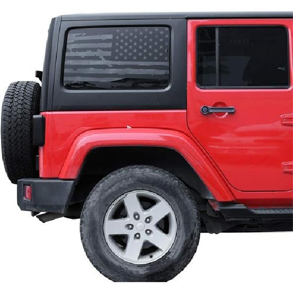 2X Car Rear Window Glass Panel Sticker Decal For Jeep Wrangler JK 2011-17 4Door
