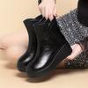 Bottes Martin en cuir souple à semelles épaisses, nouvelles bottes d'hiver épaissies à bout rond, petites bottes rehaussantes, chaussures en coton