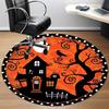 1pc Halloween Haunted House Office Round Area Rug, Under Office Chairs Bedroom Living Room Home Decor, Room Deco