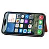 C1-02 For iPhone 16 Case RFID Blocking Card Holder Carbon Fiber Leather+PC+TPU Phone Cover