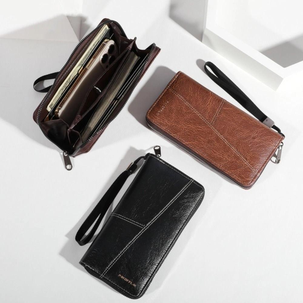 Large Capacity Business Wallet Pu Leather Men Clutch Bag Fashion Men's Wallet  Card Holder