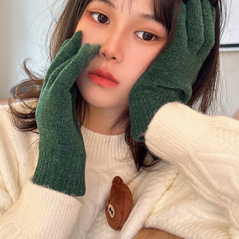 Luochi Women s Wool Knit Fingerless Touchscreen Gloves
