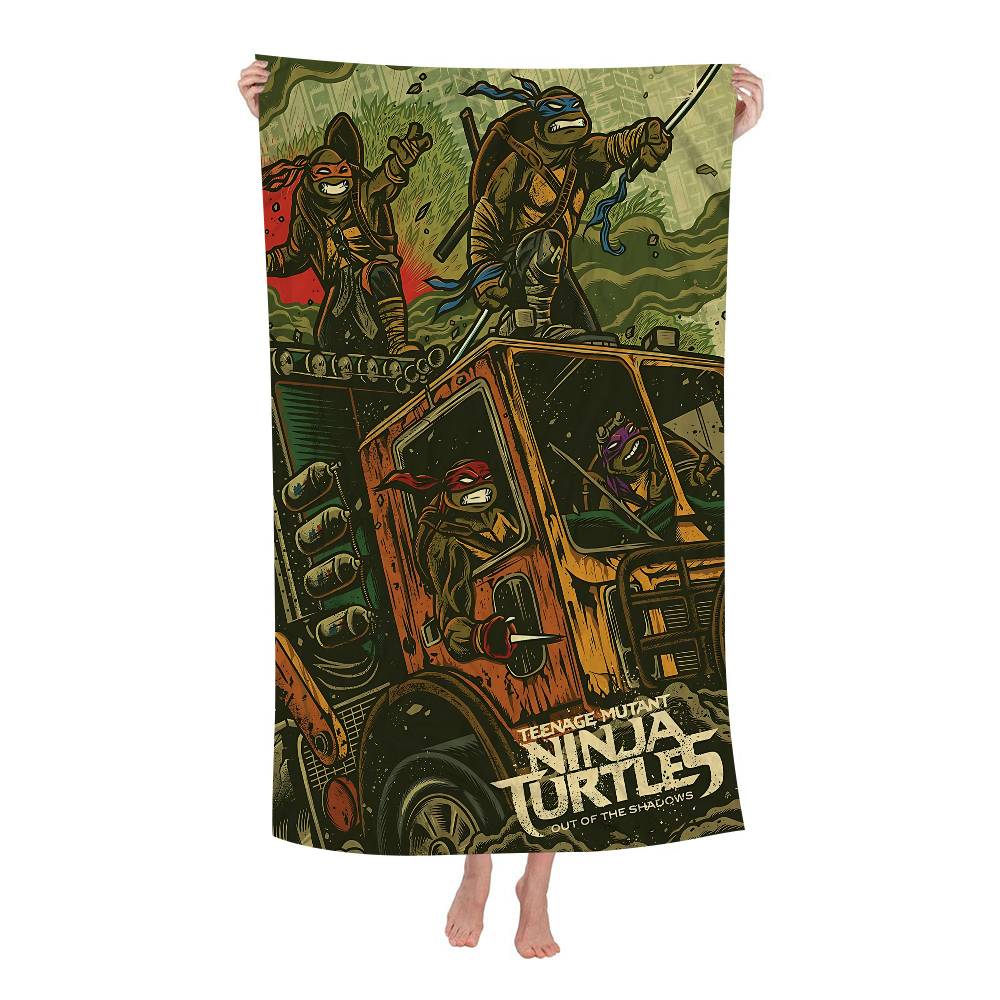 Anime Poster N-Ninja Cool T-Turtles Cartoon Beach Towel Cute Kawaii Room Decor Bath Girls Hand Towels For Bathroom Shower