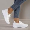 Fashion Breathable Knitted Platform Sneakers for Women Soft Sole Lightweight Running Shoes Woman Comfortable Non Slip White Sports Shoes