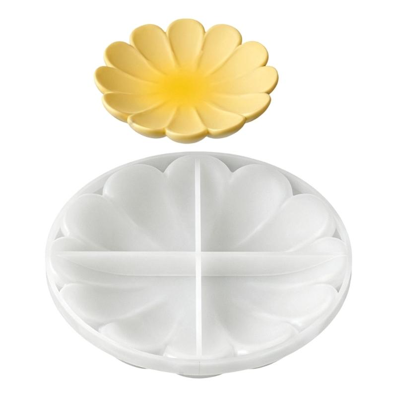 Flower Storage Tray Silicone Mold, Non-Stick Resin Gypsum Casting Mold To Make Jewelry Organizers, Plaster Desktop Decors Plate DIY Craft Mold