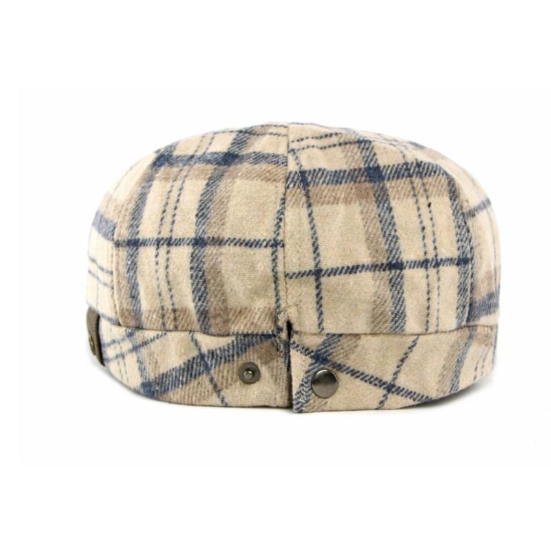 Autumn Winter Velvet Warm Cap Men Octagonal Cap British Vintage Plaid Cap Newsboy Cap