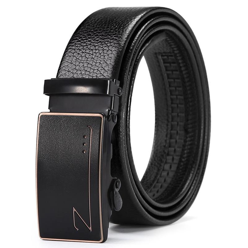 

Ремень с автоматической пряжкой, повседневный, средний и зеленый, деловой, из коровьей кожи, мужской ремень 130cm