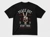 Peace Out Skull Graphic T Shirt Vintage Biker Rock Streetwear Tee