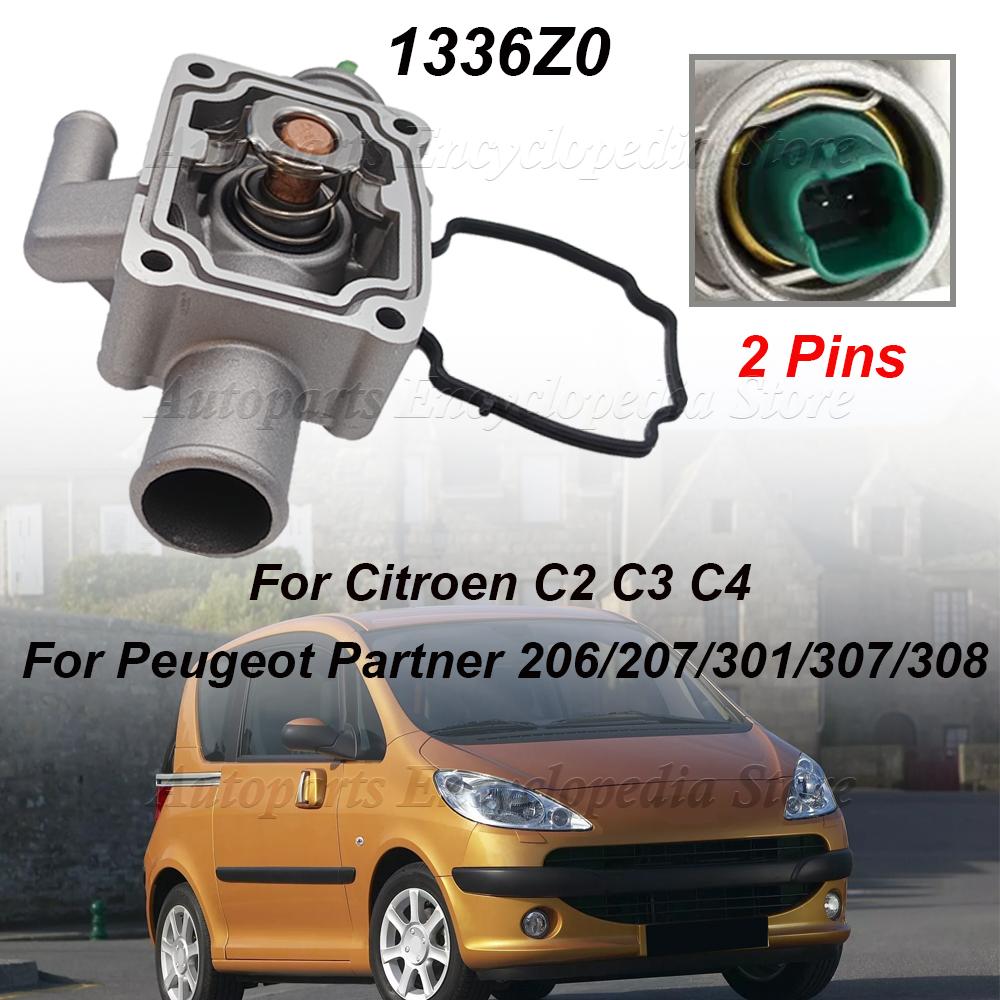 1336.Z0 For Peugeot Partner 206/207/301/307/308/1007 For Citroen C2 C3 C4 Aluminum Engine Coolant Thermostat with Housing 1336Z0