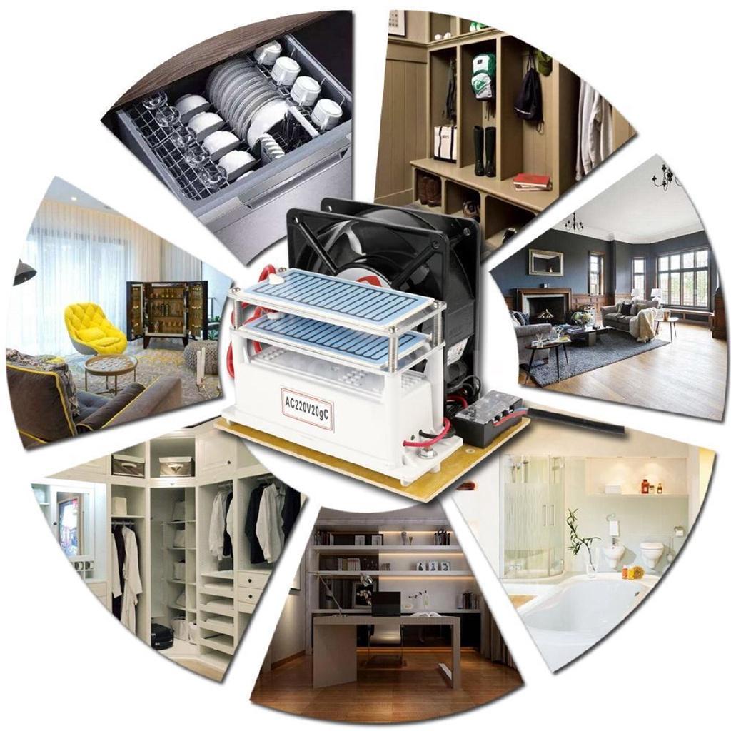 Portable Ceramic Ozone Generator Ozone Double Layers Long Life Ceramic Plate Ozonizer Air Water Air Purifier 160 * 130 * 115mm