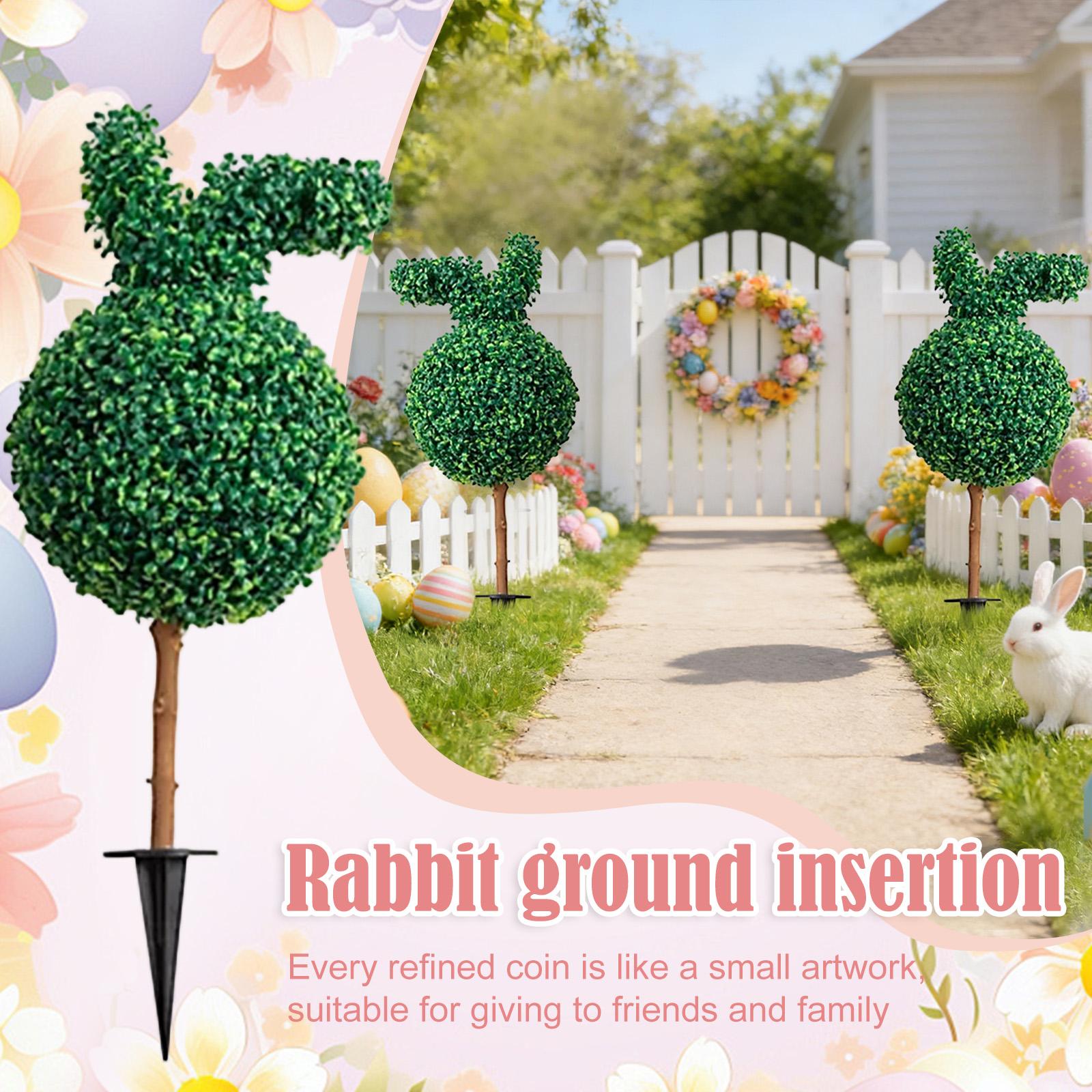 

Nearly Natural 25in Artificial Boxwood Ball Easter Bunny Topiar One Size
