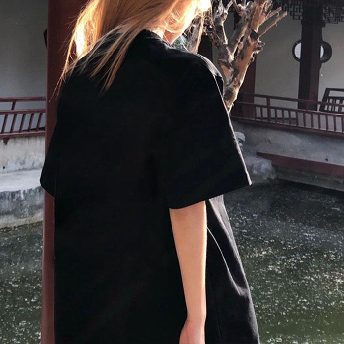 Ladies Summer Short Sleeve Round Collar Casual Teenager Pullover Oversize Butterfly Printed Cotton T Shirt Top